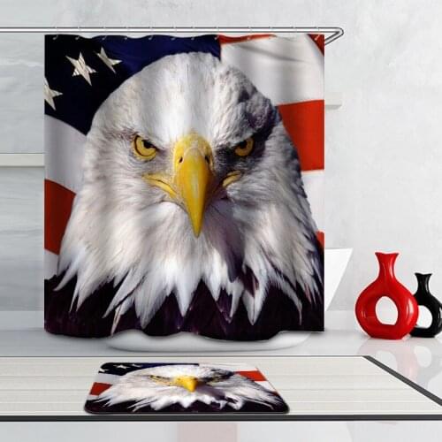 Cartoon High Quality Waterproof Shower Curtains Animals Anchors Printing Bathroom Set for Home Hotel Bath Decoration With Hooks