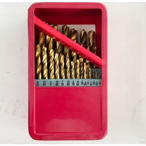 Titanium Drill Bit Set Multifunctional HSS High Speed Steel Drill Bit Set With Metal Case Portable Power Accessories Set