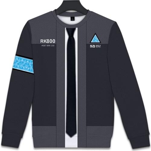 New Game Detroit Become Human Connor / Kara Casual Hoodies Pullovers Men / Women Spring Winter 3D Print RK800 Detroit Design