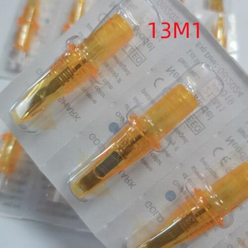 10pcs Disposable Sterilized Tattoo Cartridge Needle 1RL 5M1 13M1 Liner Shader Permanent Makeup Eyebrow Tattoo Pen Machine Supply