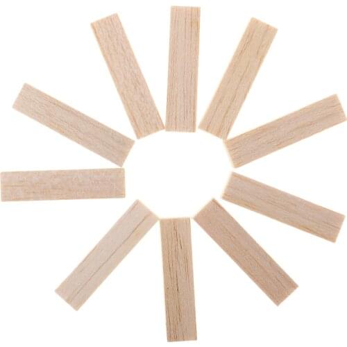 10x Square Unfinished Balsa Wood Stick Wooden Dowel Rod Block for Kids Model Making DIY Craft Home Party Decoration 50/80mm