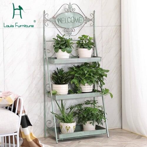 Louis Fashion Plant Shelves bookcase Modern Simple Balcony Decoration Iron Art Multi-storey Indoor Living Room