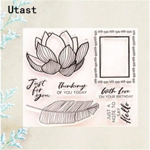 Frame Lotus Leaf clear Silicone Stamps /Transparent Rubber Stamp for DIY Scrapbooking /Photo Album Decorative Craft Making