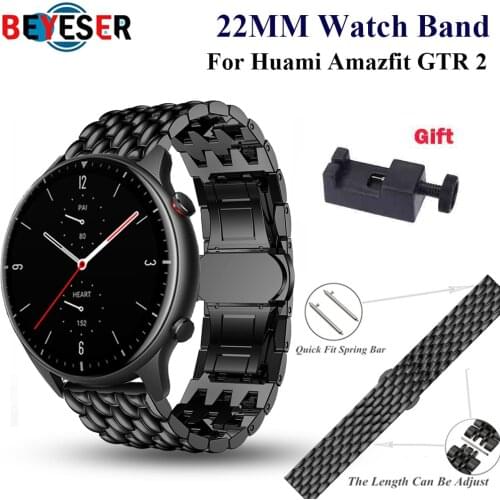 Watchband Strap for Xiaomi Huami Amazfit GTR 2/GTR 47mm/Stratos 3 2 Bracelet Stainless Steel Band Wristband Correa for gtr2 band