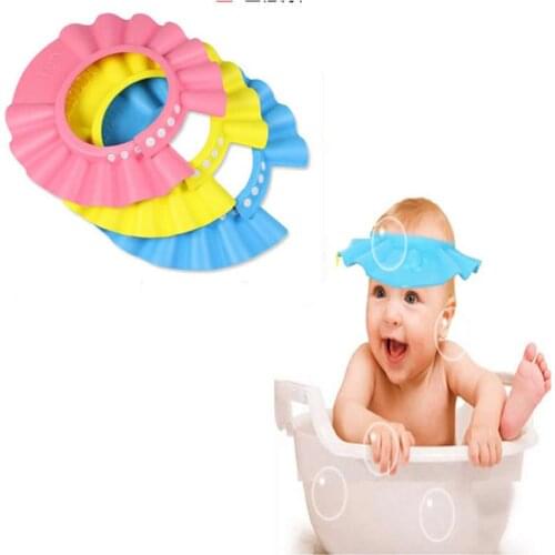 Baby Shower Cap Adjustable Baby Adjust Shampoo Shower Bathing Bath Protect Soft Cap Baby Shower Accessory Pvc Child cap