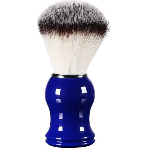 Mens Shaving Brush Resin Handle Mustache Cleansing Barber Soft Nylon Bristle Facial Clean Shaving Brush Men Salon Barber Tool