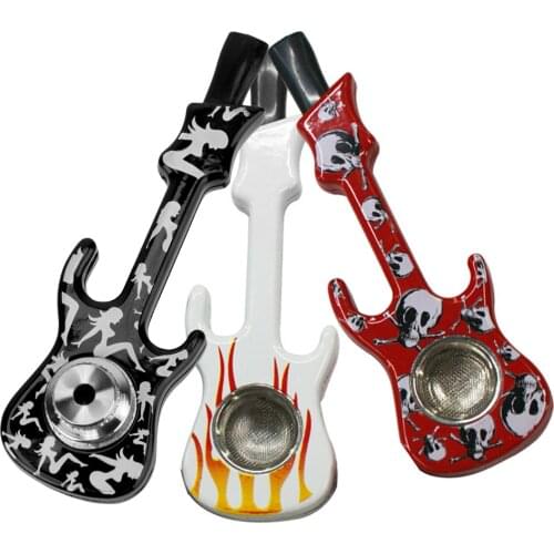 Tobacco Pipe Portable Smoking Pipes Detachable Personal Gadget Creative Guitar Shape Beautifully Colorful Random Color Good Gift