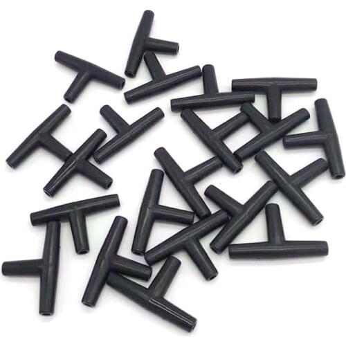 10pcs/lot 4mm Three Ways Black Connector Aquarium T Shape Fish Tank Air Pump Connector Control Valve Air Pipe Tube Accessories