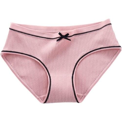 Striped Cotton Briefs with Bow Cute Breathable Comfort Cotton Panties Young Student Cotton Lingerie Comfort Woman Underwear Xl