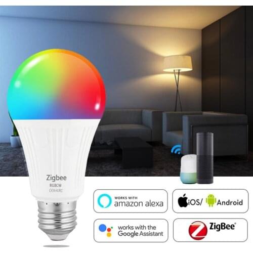 Tuya Zigbee Smart E27/B22 7W LED Bulb RGBCW Light Lamp SmartLife Smartthings APP Remote Control Work With Alexa Google Home