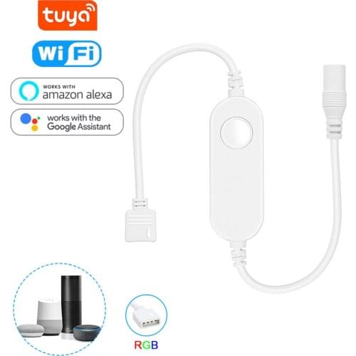 Tuya WiFi Smart LED Strip Light Contoller 4 Pin RGB DC 5-24V Voice Control Connect controller Work with Alexa Echo, Google Home