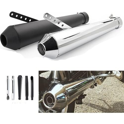 Universal Motorcycle Cafe Racer Exhaust Pipe Muffler Tail Tube Silencer For Harley Bobbers Honda CRF230F CRF150F