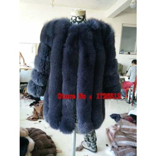 Whole skin fox fur fur coat and long sections 2019 new fur coat bars
