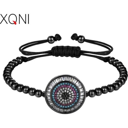 XQNI Luxury Jewelry Multi-color Cake Bracelet with Gold Black Rose gold Steel Different color Combination Free Shipping Gift