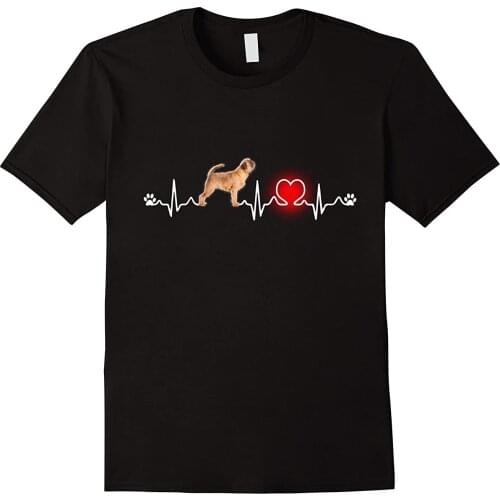 Funny Brussels Griffon Heartbeat. Unique Dog Lovers Gift T-Shirt. Summer Cotton O-Neck Short Sleeve Mens T Shirt New S-3XL