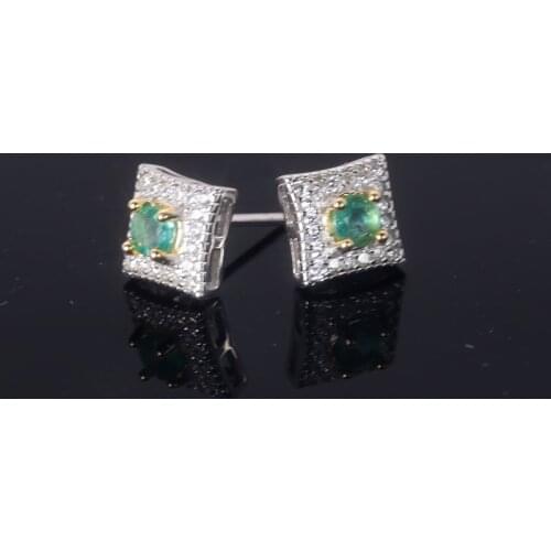 Fine natural emerald Earrings for Women Silver With 925 Sterling Sliver Platinum plating Heart Wedding&Birthday Jewelry