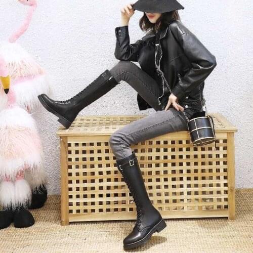 2020 Autumn New Arrival Luxury Brand Design mid-calf Boots Women Cool High Platform Boots Wedges Shoes Woman jkm890