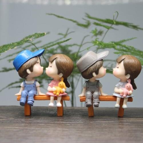1 pc Nette 2020 DIY Ornament Garten Stuhl Miniatur Landschaft Dekor Liebhaber puppen paare Ornament home decoration