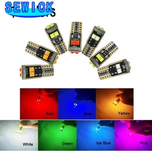100Pcs 3D 3030 6smd T10 w5w 168 194 led car led license plate light dome lamp 12V auto side marker lights canbus blue bulb