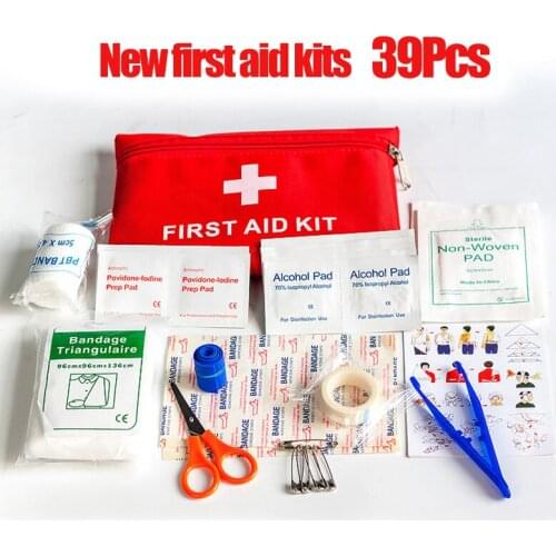 12Pcs First Aid Kits Bags 39 Compoents Survival Emergency Accessories Family Car Medicine Storage Bag Outdoor Medical Rescue Bag