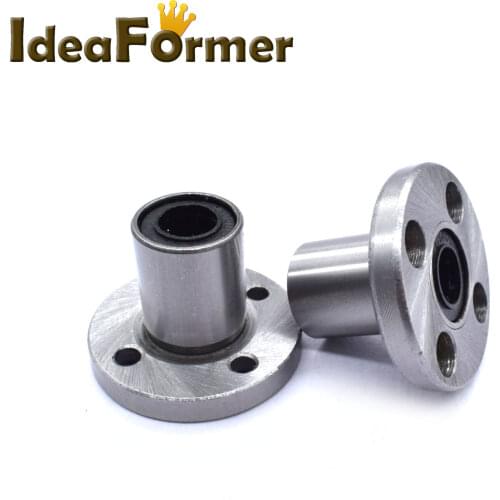 2Pcs LMF8LUU LMF10UU MF10LUU LM12LUU LM16LUU Round Type Flange linear bearing For CNC 3D Printer 8/10/12/16mm Linear Rods Shaft