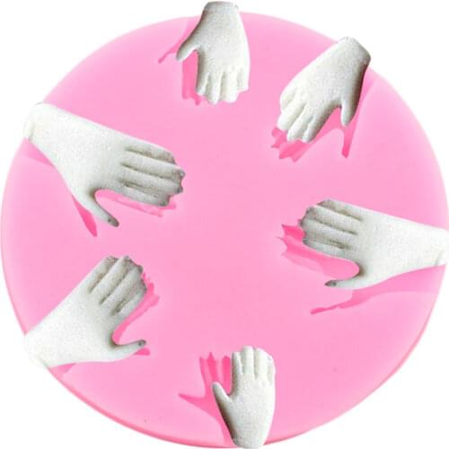 3D Hands Silicone Mold Candy Resin Mould DIY Party Cupcake Topper Fondant Molds Cake Decorating Tools Chocolate Gumpaste Moulds