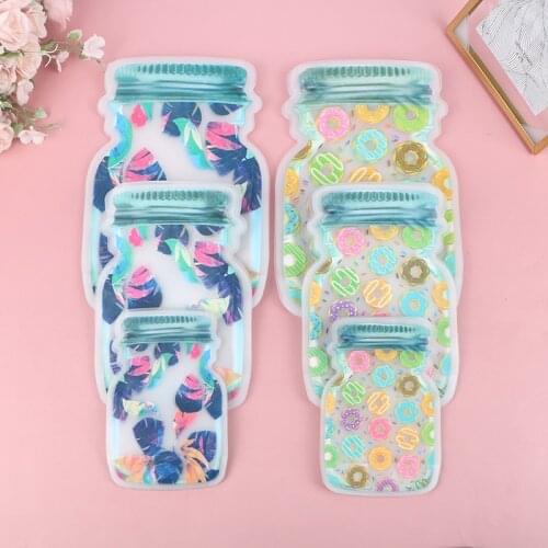 5pcs Reusable Bag Mason Jar Bottles Nuts Cookies Zipper Seal Food Storage Bags Snacks Kitchen Freezer Organizer Portable Travel