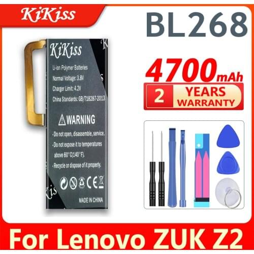 KiKiss 4700mAh Battery BL268 for Lenovo ZUK Z2 BL 268 BL-268 Mobile Phone Replacement High Quality Batteries with Tools Gifts