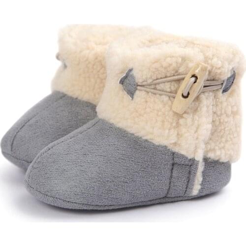 Genuine Winter PU Leather Baby Boots Infants Keep Warm Shoes Fur Wool Girls Baby Booties Baby Boy Fur Sheepskin Baby Boots