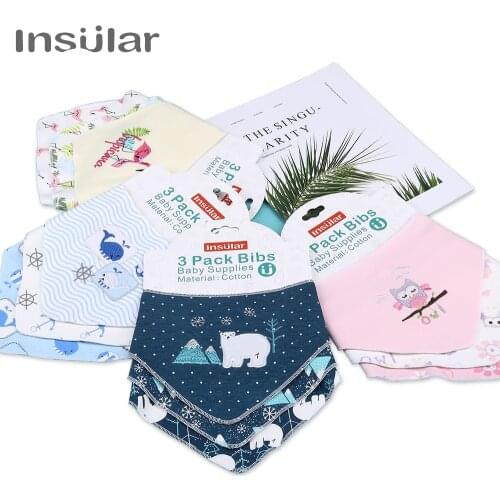 Brand 3Pcs High Quality Baby Bibs Burp Cloths Bandana Waterproof Newborn Boys And Girls Bib Scarf Towel Cotton Drool Accessories
