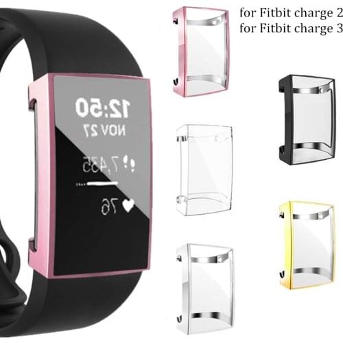 For Fitbit Charge 3 Case Soft TPU Silicone Protective Clear Case Cover for Fitbit Charge 2 Shell Smart Watch Band Accessories