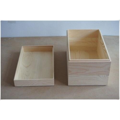 Wood storage box home decoration rectangle nature box with lip gift box