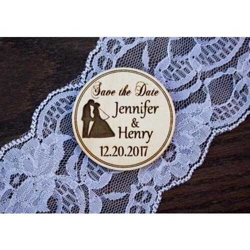 Wooden Magnets, Bride and Groom Kiss, Bride and Groom Silhouette, Save the Date Magnets, Save the Date, Laser Engraved, Circle M