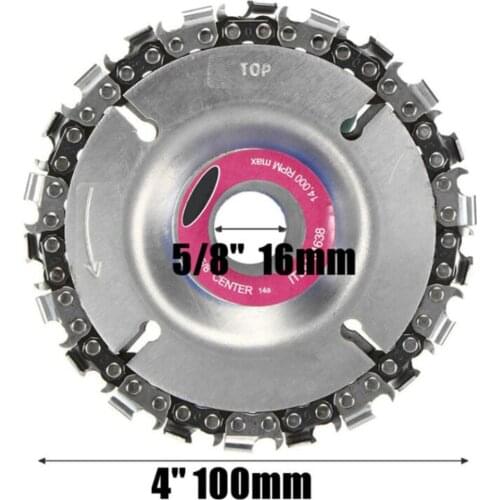 1PC 4 Inch 16MM Wood Carving Disc Chain 22 Tooth Fine Cut Chain Set Power Tool Accessories for 100/115 Angle Grinder