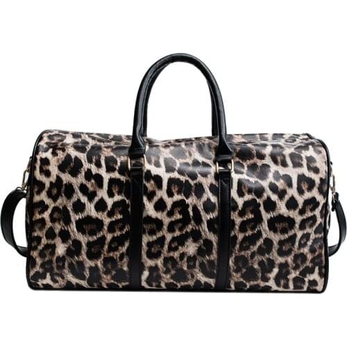 Leopard Style Travel Bag Men Fitness Waterproof Handbag Female Sports Shoulder Bag Women Weekend Gym Bags Large Capacity