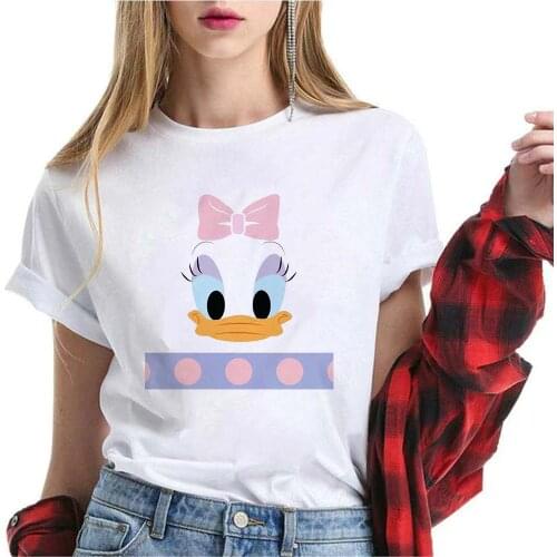 Donald Duck T Shirt Summer Short Sleeve Casual White O-neck Tshirts Harajuku Fashion New Oversized Women T-shirts