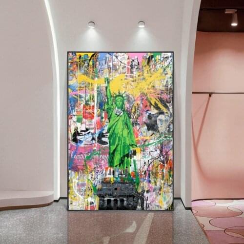 Statue of Liberty Graffiti art Paintings on the Wall Art Posters and Prints Street Art of Statue of Liberty Pictures Home Decor