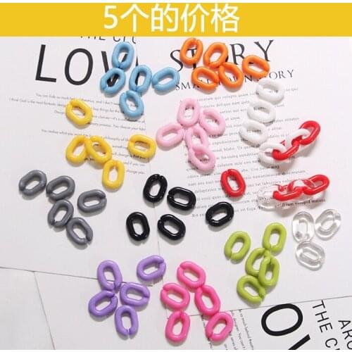 50pcs 20mm*14mm Multi Color Acrylic Open Circle Jump Rings Open Single Loop For Diy Manual Accessories Jewelry Making Materials