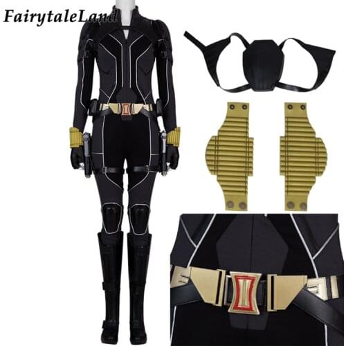 Movie Cosplay Widow Costume Natasha Romanoff Black Battle Jumpsuit Fancy Halloween Carnival Outfit With Boots