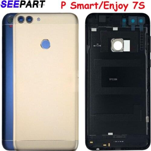 For Huawei P Smart Back Battery Cover Rear Door Housing For Huawei Enjoy 7S P Smart Battery Cover With Camera Lens Replacement