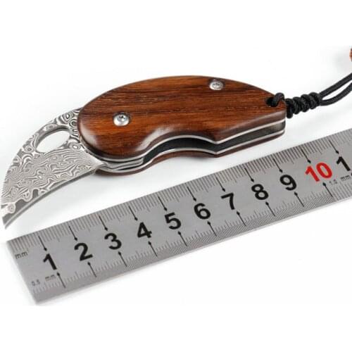 Damascus Steel VG10 Mini Knife EDC Sharp Pocket Knife High Quality Outdoor Hiking Paring Knife Camping Tool Folding Knife