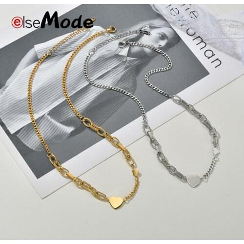 ELSEMADE Fashion Heart Women Choker Necklace High quality Party Necklace Charms Jewely