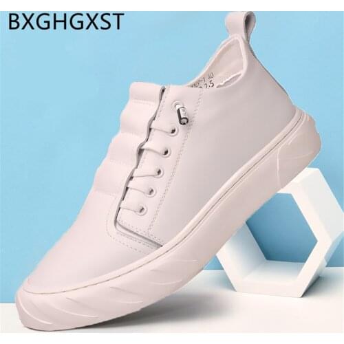 Elevator Shoes for Men White Sneakers Fashion Loafers Men Casual Shoes Genuine Leather Shoes Men Sneakers Luxury Brand Zapatos