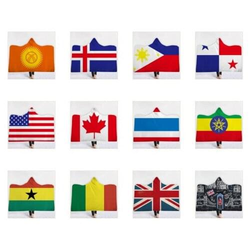 New Blanket Hooded Blankets 3D Printing Flag Sports Baseball Lovely Carton Blankets Wearable Home Adults Hooded Blanket Portable