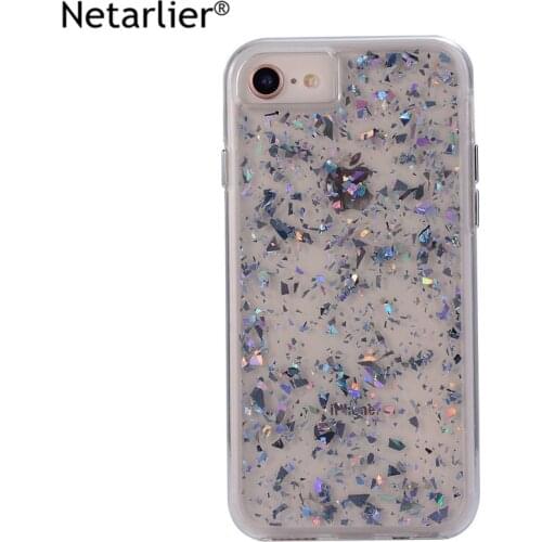 Netarlier Original Case For iPhone 7 8 4.7inch Fashionably Shine Bright Holo Flakes Opal Glossy Protective TPU Phone Case Cover