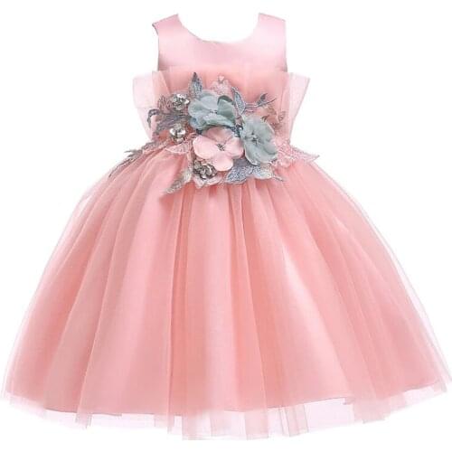 2019 Summer Girls Princess Sleeveless Dress Baby Girls Tutu Dresses For Teenager Girl Wedding Party Dress 2-8yrs Kids Vestidos