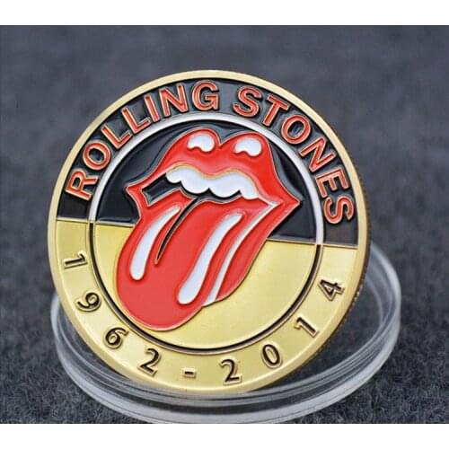 1962-2014 Gold Plated Coin The Rolling Stones Grammy Music Rock Souvenirs Metal Coin Collection Gift