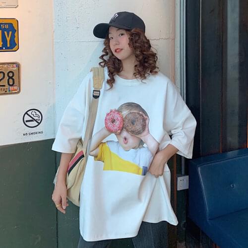 RuiLEE Summer Harajuku Fashion Travel Peppy Oversized BF Fit Loose Little Boy 3D Print Top Tees Girl Preppy Style Unisex Women