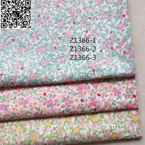 100 cotton woven garment fabrics. Printed textiles full of plants and flowers, raw materials for bed linen and tablecloth