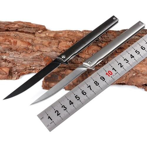 Slender fruit knife multifunctional knife titanium alloy handle folding gift knife self-defense
